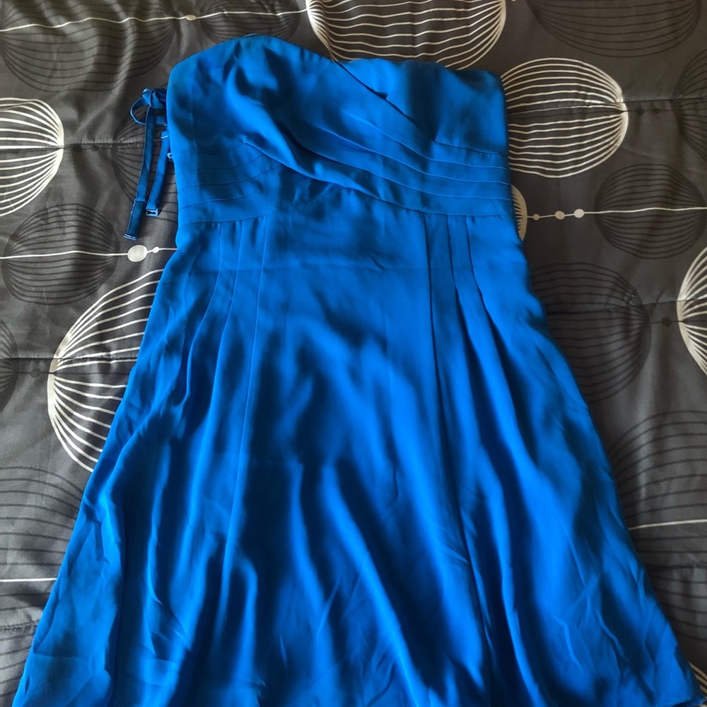Express S Blue Strapless Dress